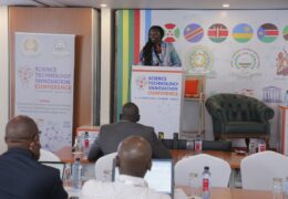 Joy Owango, Executive Director of TCC Africa, delivering her keynote address at the 3rd EAC Science, Technology and Innovation Conference